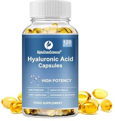 AlphaStateSciences RevitalizeXtra Hyaluronic Acid - 120 SoftGel Capsules, Hyaluronic Acid 250mg, Vitamin C 25mg, Biotin 5000mcg - 2 Month Supply for Radiant Skin, Hair, and Joint Health