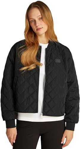 Calvin Klein Women’s Lightweight Quilted Bomber Jacket, Black (Ck Black), L