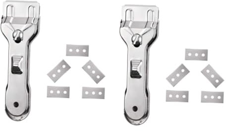 DECHOUS 2 Set Raschietto per Lame Multiutensile Bloccare Coltelli Lama Rasoi Raschiatore Definitivo Spatola Scrubber Attrezzo Calafataggio Elettrico Acciaio Inossidabile Silver