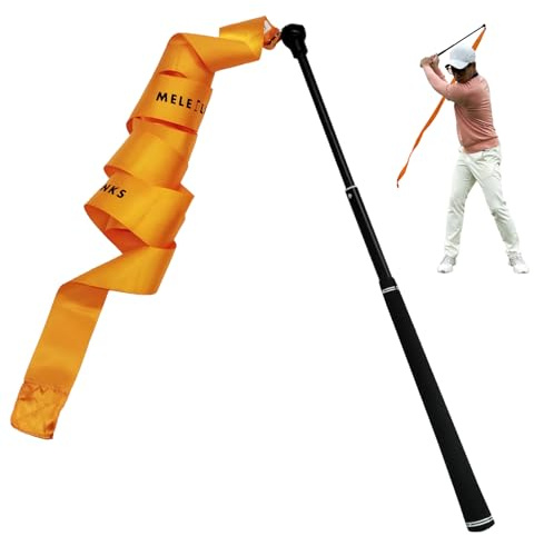 MELE LINKS Golf Swing Trainging Stick with Ribbon Lightweight Swing Stick Golf Strength Warm Up Golf Warm-Up Stick for Improve Strength Tempo Balance Trainer