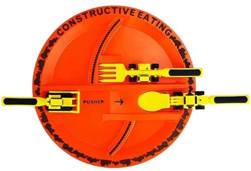 FUNGTN Comer Plato y Utensilios Set Niños Vajilla Vajilla y Utensilios Set para Las Edades de 1-3, Niños Utensilios 2 y 3 años de Edad, Dividido Platos para niños