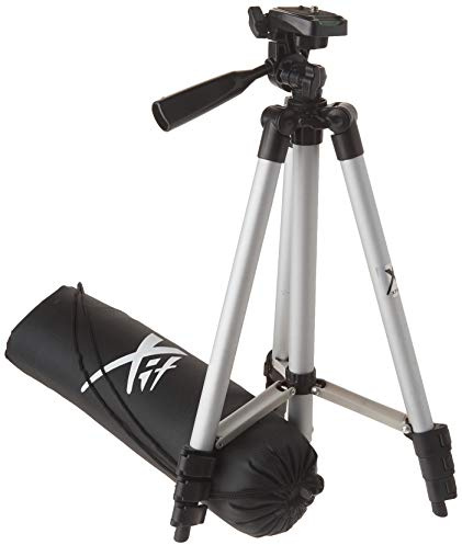 50 Inch Aluminum Camera Tripod with 3-Way Pan Head & Quick-Release Plate – Lightweight DSLR & Mirrorless Tripod with Bubble Level for Photography & Video