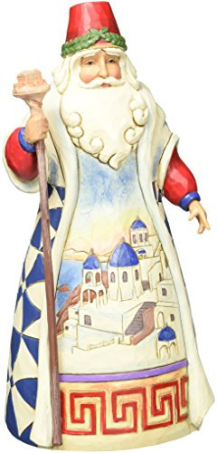 Enesco Jim Shore Heartwood Creek griechische Weihnachtsmann-Figur, Steinharz, 17,8 cm, Mehrfarbig