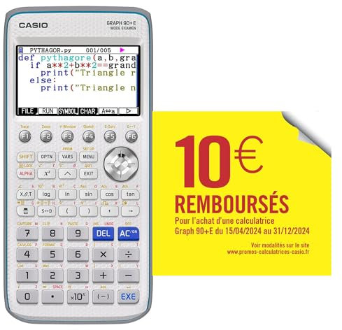 Calculatrice scolaire Casio Python Graph 90+E