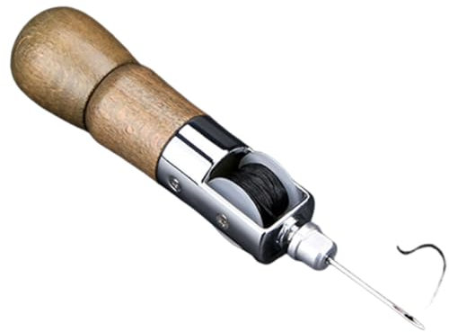 Candeon Nähahle Sattlerahle, Leder Nähen Ahle Profinähahle Handnähmaschine, Leder Nähset Lederhandwerk lederreparatur Ahle Leather Speedy Stitcher Sewing Awl Mit 2 Ledernadel Für Reparatur