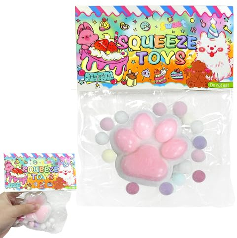 Mini Squishy Toy, 1 St Squishy Katttass Plyschleksak, Squeeze Katttass kläm otleksak, Soft Cat Paw Fufu Squishies Toy, Cat Paw Stresslindrande Leksak för Barn Och Vuxna(Vit)
