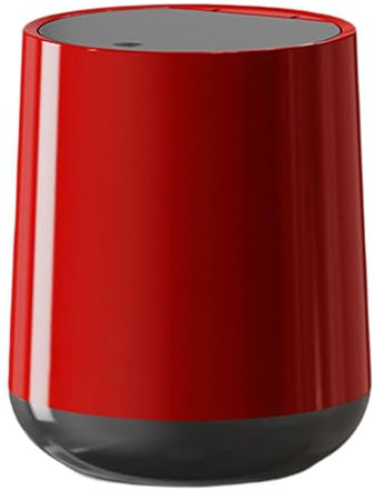 LOVIVER Poubelle de comptoir à pression, poubelle réutilisable, corbeille à déchets pour Table basse, commode domestique, chambre à coucher, cuisine, Rouge