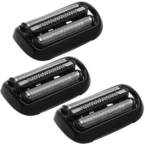 3 Stück Ersatz-Scherkopf Kompatibel mit Braun Series 5/6, 53B Rasierköpfe Ersatzklingen Klingen Rasierkopf für Series 5 5018s 5020cs 5035s 5050cs 6075cc 6020s 6040cs 6072cc 6075cc,etc (53B, Schwarz)