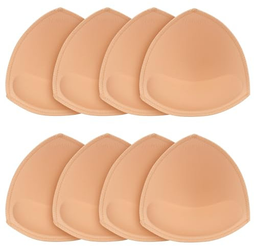 Nimiah BH Pads Einsätze 4 Paar, genäht Rand abnehmbare Brust Ersatz Polsterung für Badeanzug Sport Fits AB Cup