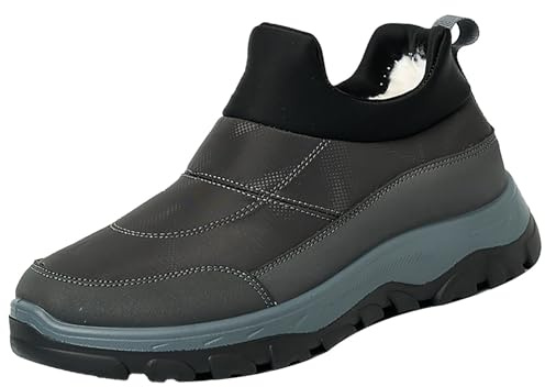 Slip On sneakers herr, vinter sneakers herr, vinterskor varma fodrade herrlöparskor halkfria promenadskor bekväma gym skor inomhus sportskor platt sula skor för män