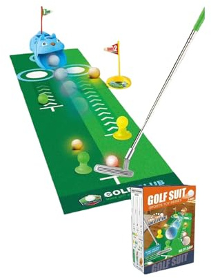Pocoiau Kinder Golftraining mit verstellbaren Schlägern, tragbarer Koffer, sichere Materialien, Entwicklung der Hand Auge Koordination, Kinder Golfset