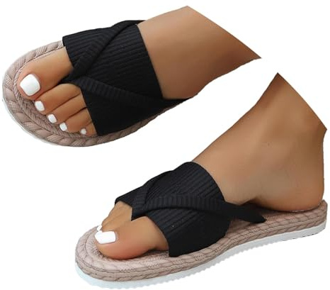 Bastwahl Tong Femme Naturelle Paille Été Bambou Tressé Chaussons Sandales Ouvertes Japonaises Mocassins Caraïbes Fond Résistant Traditionnelles Flip Flops Pantoufles pour Mer, Plage, Jardin