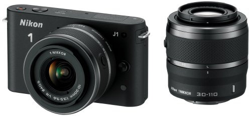 Nikon 1 J1 - Cámara Evil de 10 MP (Pantalla de 3, Objetivo(s) 10-110mm f/5,6, estabilizador de Imagen) Negro