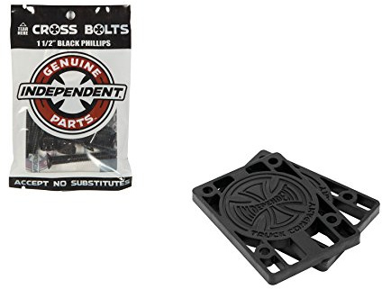 Independent Trucks Hardware Riser Pad Kit - 1.5 Phillips Black + 1/4 Risers