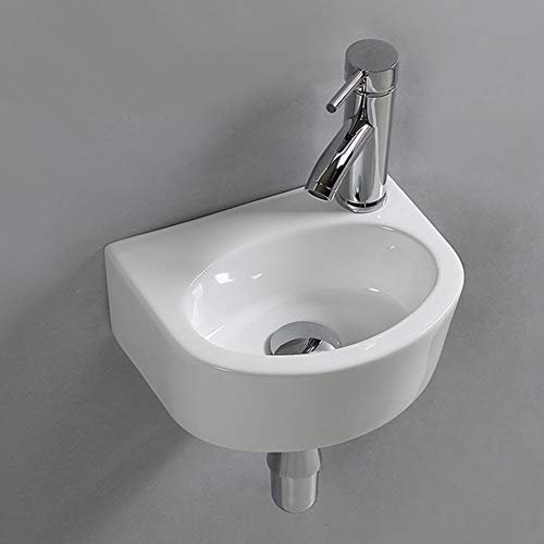 Ovaler Waschtisch, Wandmontage, Keramik-Waschbecken, für kleine Garderoben und Badezimmer, .