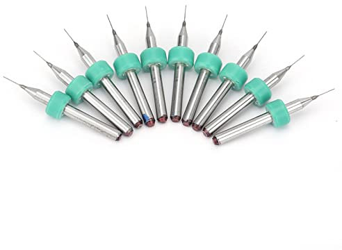 10pcs Mini Carbide Drill Bits Set for Printed Circuit Board CNC Engraving High Hardness(0.25mm)