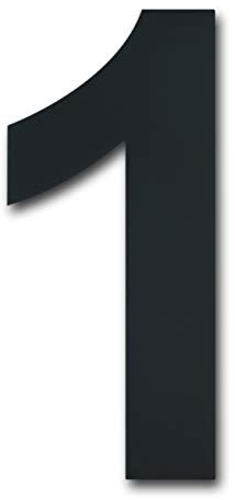 Casa moderna spazzolata numero 4 pollici, altezza 102 mm, acciaio inossidabile 304 massiccio, placcato nero (Numero 1 Uno)