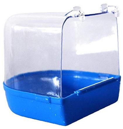 Angoter Vogel-Bad Badewanne Box Vogel Reinigungswerkzeug Käfigzubehör Parrot Bad Transparent Kunststoff Hänge Badewanne Dusche Vogelbedarf