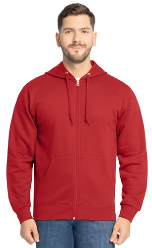 Fruit of the Loom Unisex's Eversoft Fleece Hoodies, Pullover, Moisture Wicking & Breathable, Sizes S-4x Shirt, Red Full Zip, XXL