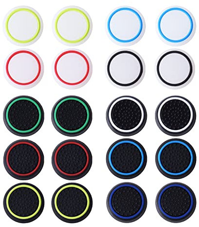 Pinsheng Thumpstick Kappen Grip Zubehör Set, Silikon Joystick Grip Kappen Gamepad Schutzzubehör ist kompatibel mit PS5 / PS4 / PS3 / PS2 / Xbox 360 / Xbox One/Switch Pro Controllern (10 Paar)