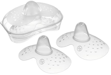 MAM Brustspitzen – 2 Stück Silikon-Bruststück (Größe M, 20 mm) – hautfreundliches Stillzubehör mit Sterilisierbox