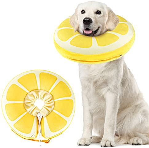 SuplutuX Collerette Chien Gonflable, Collerette pour Chiens et Chats, Collerette Chien Anti Lechage pour La Cicatrisation des Plaies et Empêcher de Mordre ou de Gratter (M)
