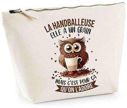 Trousse La Handballeuse Elle a Un Grain | Pochette Toilette Maquillage Idée Sac Cadeau