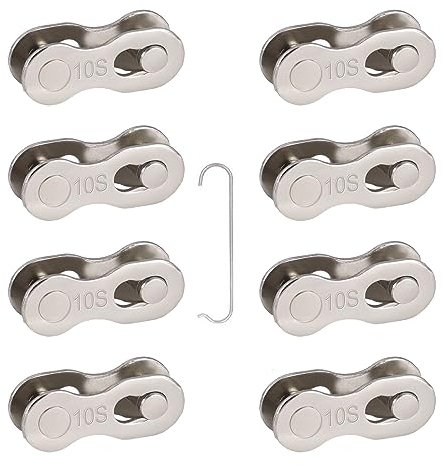 WUDQIJI Fahrrad Missing Link Fahrradkettenglied 8 Paar kettenschloss 10 fach Fahrradkette Fahrrad Kettenverschluss-Glied Kettenglieder Quick Link für 10 Geschwindigkeitskette(10 fach)