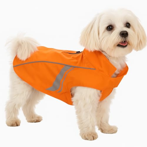 imperméable Chien - Pomi Orange - Taille A:30cm B:31-36cm C:44-48cm - Polyester - Bandes réfléchissantes