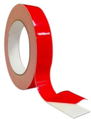 PARENCE.- Dubbelhäftande tejp 5m Stark och hållbar / 500x1,7x0,1cm - Röd, multifunktionell