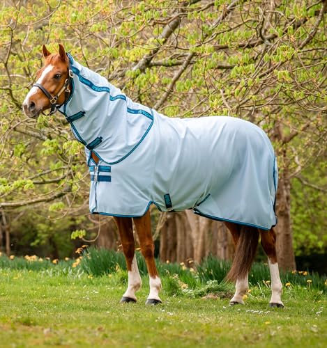 Horseware Amigo Bug Rug flugfilt ponny 75 cm, azure blå/marinblå och elektrisk blå
