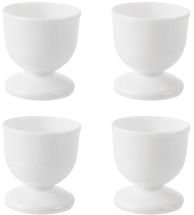 4 Pcs Egg Cups, Plastic Egg Cups, Lightweight Boiled Eggs Holders, White Egg Cup Holder Set, Professional Egg Cup Set, Single Eggs Stand Kitchen Gadgets Tools, for Breakfast Party Dinning(White)