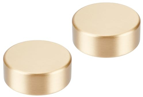 PH PandaHall Pisapapeles de bloque redondo para caligrafía china, peso de papel de 4 cm, metal dorado, para sostener Sumi, dibujo, pisapapeles de caligrafía, herramienta de práctica para el hogar