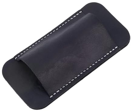 CALFOVERA Étui Multi Outils Durable en Cuir de Vache avec Clip Organiseur de Ceinture EDC Étui Horizontal en Cuir Véritable Étui Compact pour Outils Organiseur de Poche de Ceinture pour Hommes (Noir)
