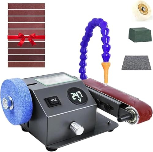 Wet Bench Sander, Outil Électrique Aiguisoir De Couteaux, Vitesse Réglable Max 3350r/min, Meule À Banc Pour Couteaux, Système D’Aiguisage Humide & Sèche Machine À Polir Pour Ciseaux