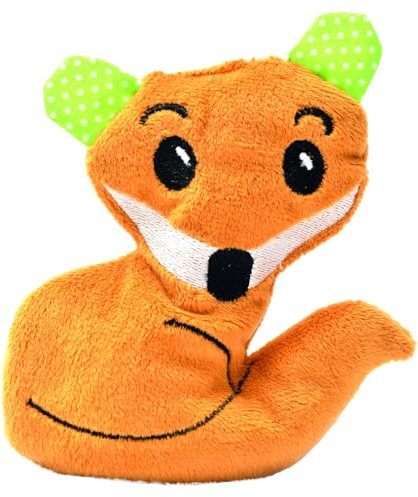 Aumüller Katzenspielzeug Fred Fuchs mit grünen Ohren - Plüschtier zum Schmusen mit Baldrianfüllung