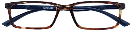 OPULIZE SEE Blue Light Blocking Glasses for Women Men - Narrow Frame - Anti-Glare Computer and Gaming Eyewear - UV and Eyestrain Protection - Improve Sleep - Brown Tortoiseshell +0.00