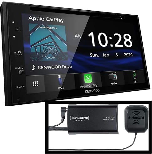 Kenwood DDX5707S 6.8 DVD/CD Receiver with AM/FM RDS Tuner, Waze-Ready with Apple CarPlay or Android Auto and Built-in Bluetooth | Plus SiriusXM SXV300v1 Connect Vehicle Tuner Kit for Satellite Radio