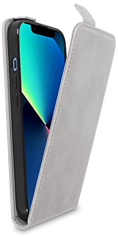 cadorabo Coque Compatible avec Apple iPhone 13 Mini en Gris Roche - Housse Protection en Style Flip en Similicuir Lisse - Etui Poche Folio Case Cover