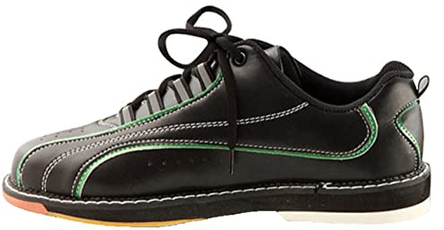 SUMECH Bowlingskor för män Läderskor med bred passform för gräsmatta och bowling Comfort Lace Up Anti-slip Unisex,Black,42 EU