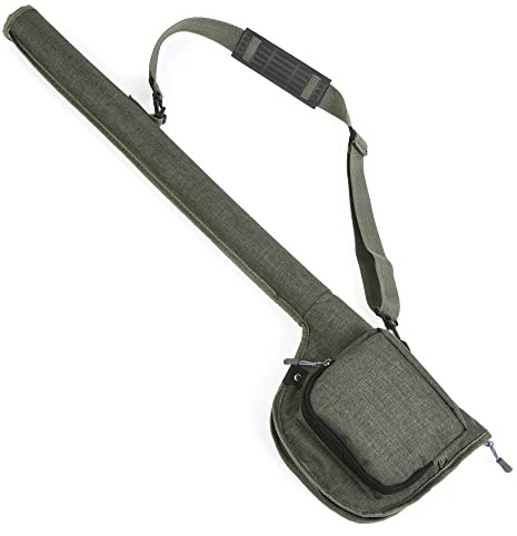Lixada Sac à canne à pêche, sac de pêche portable, bandoulière réglable, sac de rangement de canne à pêche de grande capacité, sac de pêche pliable, gris, 81 x 20 cm