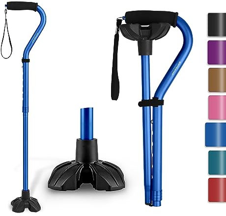 GPTCAMP Walking Cane Quad Base Self Standing 300lbs for Seniors