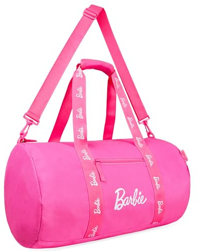 Barbie Borsone Bambina, Spaziosa Borsa Sport con Tasche Cerniera - Regalo Ragazza