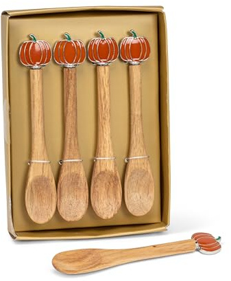 Abbott Collection pumpa små rörskedar i trä, set med 4 (5 tum) L)