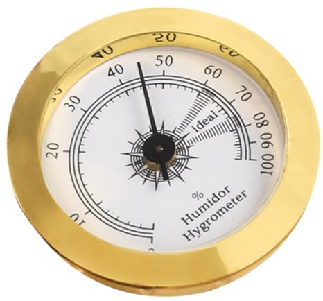 GOOHOCHY Cigar Humidor Gauge Round Mechanical Hygrometer Compact Humidity for Home