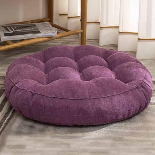 HLTQL Cuscino Rotondo per Sedia、Cuscini Rotondi Diametro 42/45/55、Cuscini da Pavimento Grandi、Cuscini da Terra Salotto、Cuscino da Terra(a8,round55cm)