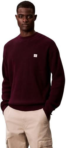 Calvin Klein Uomo Pullover Cotton Waffle con Scollo Rotondo, Viola (Passion Plum), XL