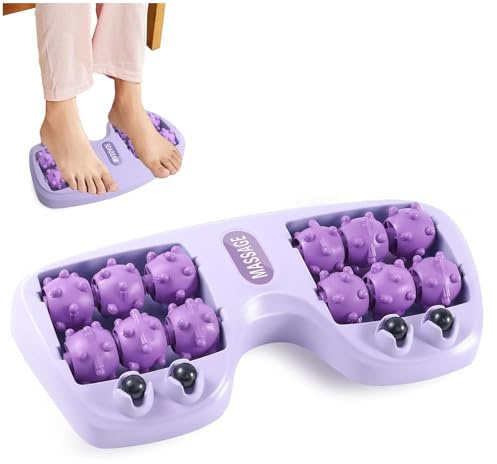 Portable Dual Foot Massage Roller, Foot Massagers for Pain and Circulation,Foot Massager Roller for Plantar Fasciitis Relief, Acupressure Foot Roller Massage for Home & Office Use