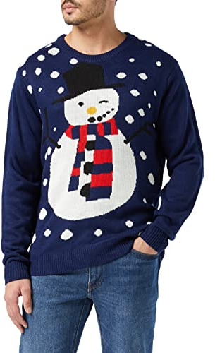Nizzin - Maples - Pull de Noël - Mixte Adulte - Bleu (Blue 19-3933Tcx) - Taille: M