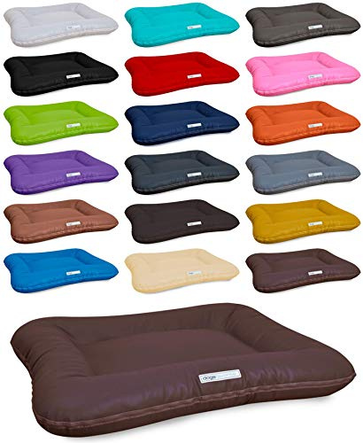 dogsfavorite Hundebett Classic aus Kunstleder Gr. L 100 x 80cm braun Hundekissen Hundesofa Hundebetten